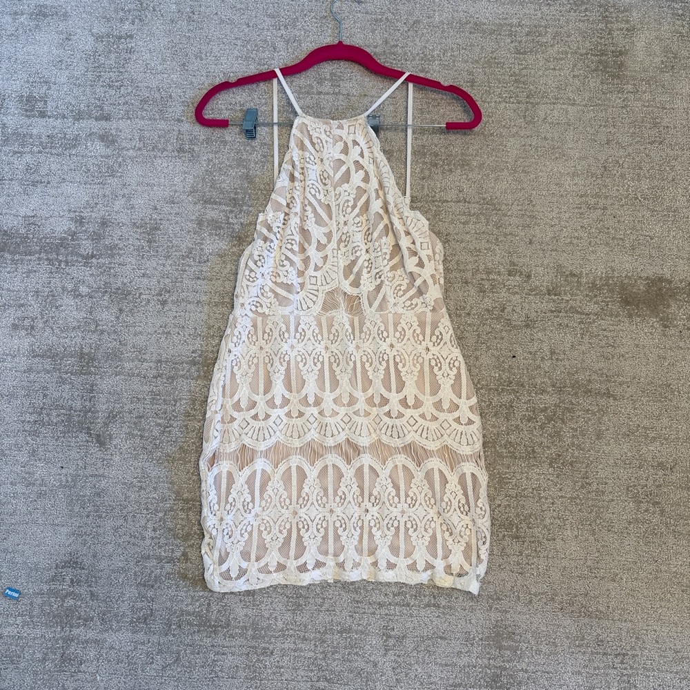 Elegant Cream Lace Dress